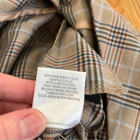 NEW NWT MODCLOTH Plaid Appeal Vest Jumpsuit Tan Brown Blue Sleeveless Retro 70s - Picture 11 of 16